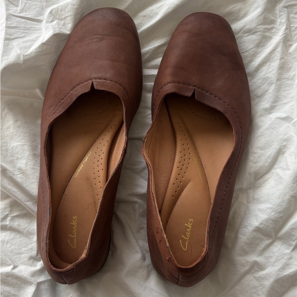 Clarks Women's Brown Leather Shoes 8.5
